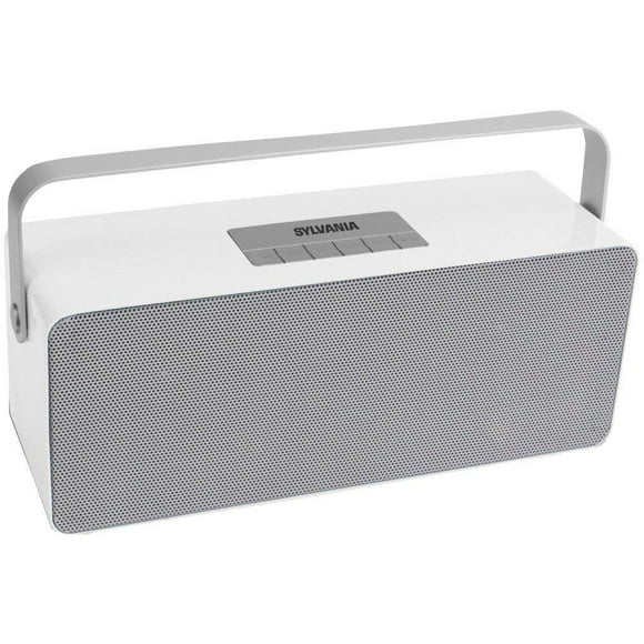 Sylvania SP672 Portable Bluetooth Speaker with Aluminum Handle - White
