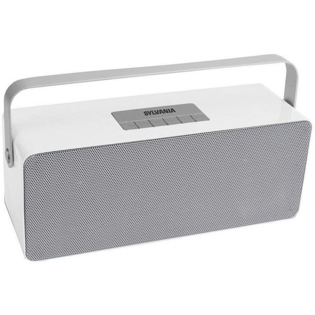 Sylvania SP672 Portable Bluetooth Speaker with Aluminum Handle - White