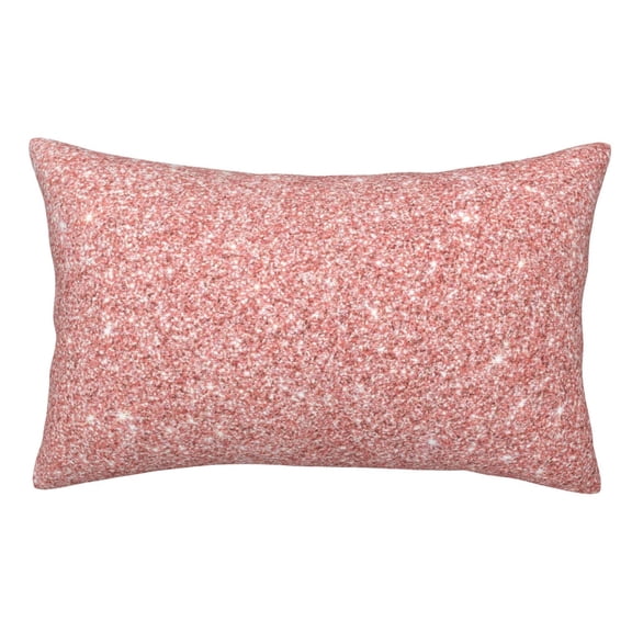 Rateoe Rose Gold Pink Glitter Pattern Decorative Pillow Case,Throw Pillow Covers,Plush Pillow Cover,Soft Pillow Case,Velvet Pillow Case-14"x20"