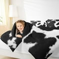 thumbnail image 4 of jejeloiu Cow Print King Size Comforter Sets,Retro Farmhouse Lodge Bedding Comforter Set,Black White Cattle Bedding Set,Microfiber Bedroom Decor Reversible,3-Piece, 4 of 8