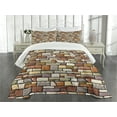 thumbnail image 3 of Ambesonne Grunge Quilted Bedspread Set 3 Pcs, Doodle Wall Pattern, King Size, Multicolor, 3 of 5