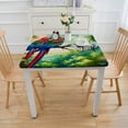 thumbnail image 3 of COMIO Waterproof Decorative Summer Colorful Hawaiian Tropical Plants Palm Leaf Square Tablecloth, 44in-60in White, 3 of 7