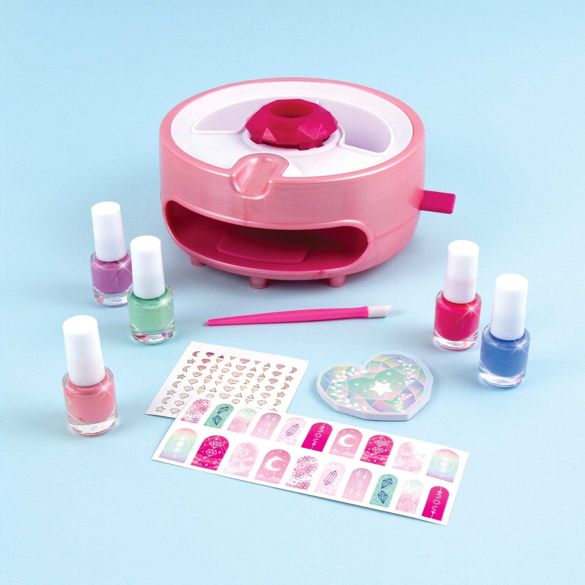 Make It Real: Light Magic Nail Dryer - Complete Nail Art Boutique, 12 Piece Set, At Home Manicure & Pedicure, Tweens & Girls, Dries Your Manicure In A Breeze, All-In-One Nail Kit, Kids Ages 8+