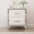 thumbnail image 2 of Gzxs 2-Drawer Mirrored Nightstand, White Storage Bedside Table with Metal Handles, Easy Assembly, 22.4"L x 15.7"W x 23.6"H, 2 of 7