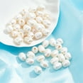 thumbnail image 4 of 1Box 50 Pcs Abbout 8mm Natural Cultured Freshwater Pearl Beads 2.5mm Large Hole Oval White Pearl Loose Baroque Cultured Pearls Charms Beads for Craft Mother's Day Earrings Jewelry Making, 4 of 8