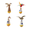 4PCS Natural Beechwood Wobble Pet Toy#4, variant on Natural Beechwood Wobble Pet Toy, Self-Righting Interactive Cat Tumbler Toy with Colorful Feathers, Durable Beechwood Wobble Toy for Indoor Cats (C)