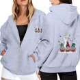 thumbnail image 1 of WILLBEST Sudadera Deportiva para Mujer Ladies' Christmas Printed Zipper Long Sleeved Pocket Adjuststring Casual Hooded Sweatshirt 1751 XX-Grande, 1 of 8