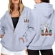 thumbnail image 1 of WILLBEST Sudadera Deportiva para Mujer Ladies' Christmas Printed Zipper Long Sleeved Pocket Adjuststring Casual Hooded Sweatshirt 1751 XX-Grande, 1 of 8