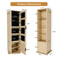 thumbnail image 2 of 360° Rotating Makeup Jewelry Armoire Cabinet Mirror Jewelry Cabinet Standing 4 Layers of Open Shelves and 2 Layers of Built-In Shelves for Bedroom, 2 of 6