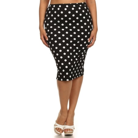 NMC - Plus size Women's polka dot print Skirt - Walmart.com