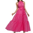 thumbnail image 2 of TopLLC Robe Sans Manches à Col Rond pour Femme, Robe Longue Camisole Imprimée Sans Manches, Robe Sans Manches à Col Rond, Robe pour Femmes, 2 of 7