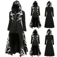 thumbnail image 2 of YUEJUIR Womens Cape Hooded Cardigans Cloak Long Solid Open Front Poncho Outwear(Black,L), 2 of 7