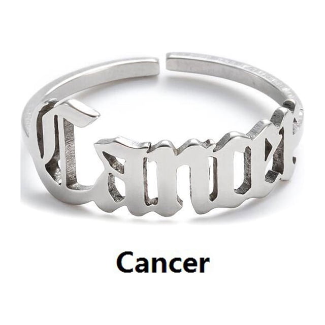 Fiudx Anillo de Acero Inoxidable, Elegante Diseño de Doce Letras, Detalles de Piedras Preciosas Brillantes, Accesorio de Moda Versátil, Regalo de Fiesta, Boda, Compromiso, Perfecto para Amigos y Cele