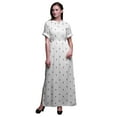 thumbnail image 1 of Bimba Rayon Leaves Block Printed Womens Long MaxiDressGown With Side Slit-XSmall, 1 of 6
