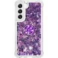 thumbnail image 2 of Phone Case for Samsung Galaxy S23 Plus,Shockproof Clear Quicksand Glitter Flowing Liquid with Bling Diamond Ring Stand,Cute Women Girls Case for Galaxy S23 Plus 6.6'' LS-Purple, 2 of 14