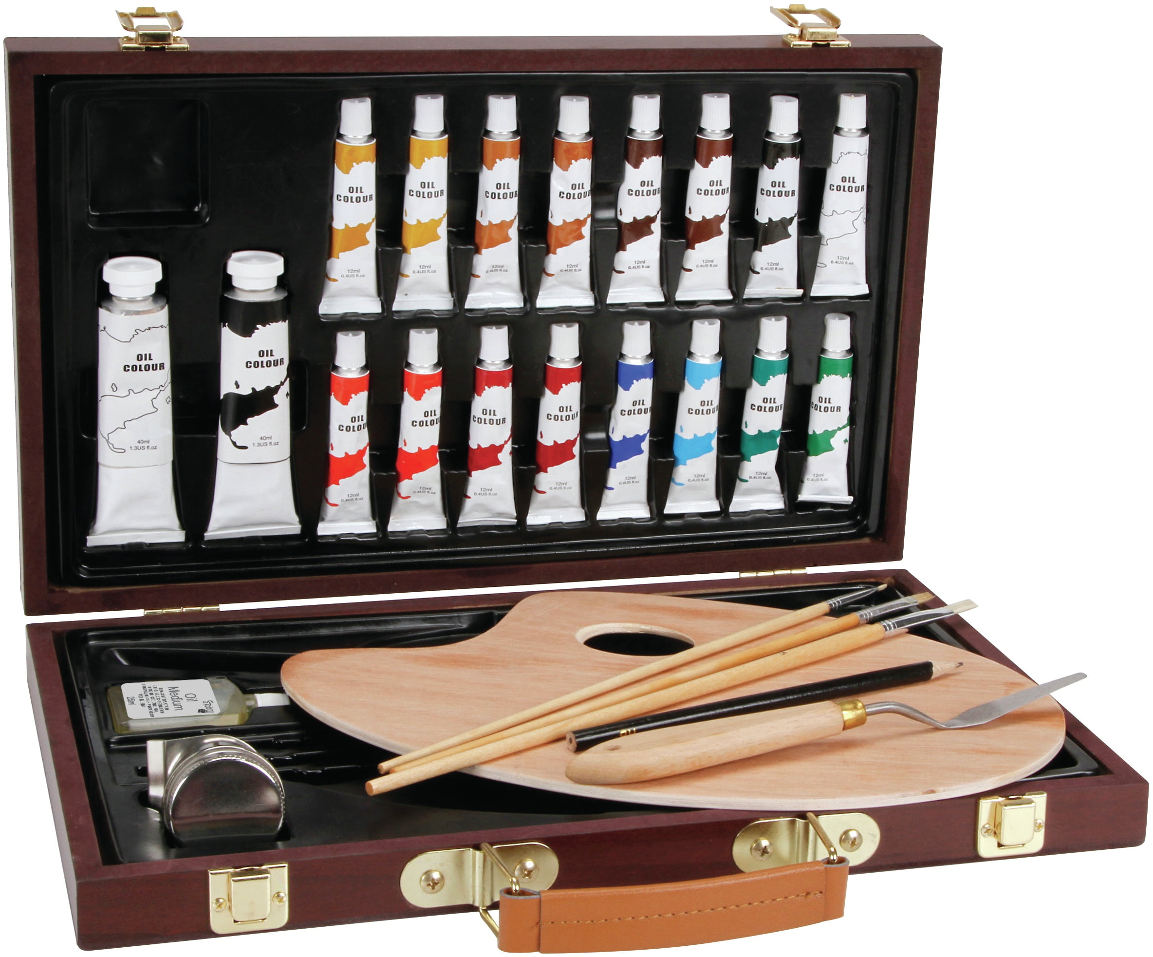 Darice Studio 71 Oil Painting Art Set with Wood Box, 27 Pieces