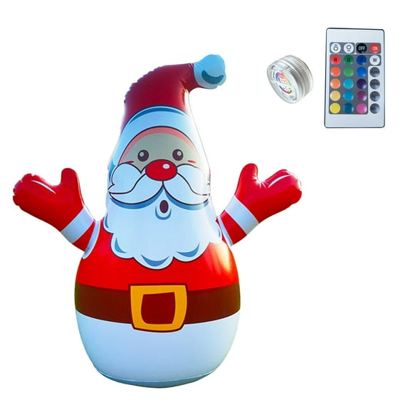Cheapark 32 Inch Christmas Inflatable Santa - Luminous Color-Changing Design for Indoor/Outdoor Parties, Festive Holiday Decor