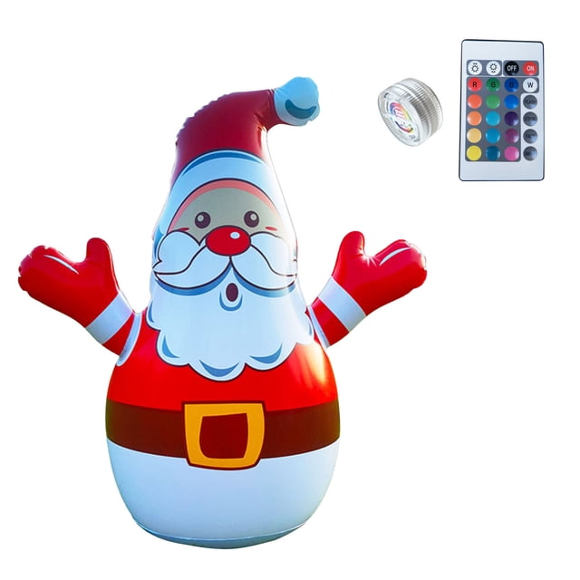 EGNMCR Inflatable Yard Decorations Christmas Inflatable 32 Inch Luminous Color Changing Party Decoration Santa Claus Glowing balloon