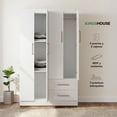 thumbnail image 4 of Ropero Closet Armario de Madera con Cajones, Entrepaños y 4 Puertas, Almacenamiento de Ropa blanco, 4 of 9