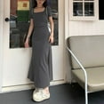 thumbnail image 6 of LNWUY Women's Bodycon Maxi Dress 2025 Cap Sleeve Square Neck Formal Cocktail Wedding Party Long Dress Gray XL, 6 of 7