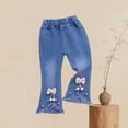 thumbnail image 6 of Avtoify Children's Jeans Girl's Beaded Stretch Flared Pants Young Children Patchwork Denim Long Pants Long Pants, 6 of 6