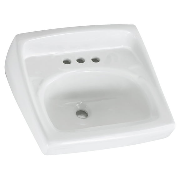 American Standard Lucerne Wall-Mount Sink with 8 in Faucet Hole White
