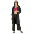 thumbnail image 1 of Inkmeso Womens 3 Pcs Nightwear Set Crop Tank Top Loose Pants & Front Open Shrug Sleepwear, 1 of 7