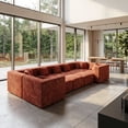 thumbnail image 3 of BEHOST 10-Piece Oversized Modular Sectional Sofa Set, 160" Mega U-Shaped Cloud Couch with Ottomans, Luxury Chenille Fabric Theater Seating, Extra Deep Seat Living Room Furniture, Chenille Rust Red, 3 of 7