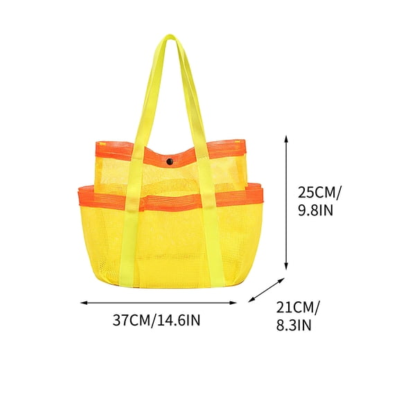 SouMaox Mesh Beach Bag, Large Travel Tote, Portable Swimming Gear Storage, Foldable Vacation Handbag, Multipurpose Sandproof Shoulder Bag