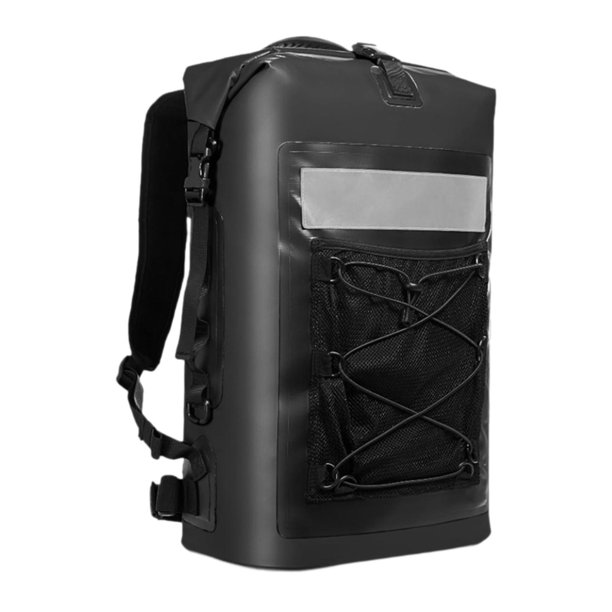 Mochila para acampar de almacenamiento impermeable 35L Correa de hombro ajustable Bolsa de deporte de agua en la mochila al aire libre para natación Negro