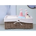 thumbnail image 2 of Large Seagrass Shelf Storage Basket with White Lining, 2 of 4