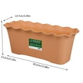 Tantouec Brown Rectangular Flowerpot Plastic Wavy Ruffled Edge Flower