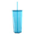 thumbnail image 1 of Mainstays 20oz Plastic Tumbler with Screw on Lid and Straw Blue, 1 of 15