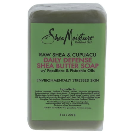 Raw Shea & Cupuacu Daily Defense Shea Butter Soap by Shea Moisture for Unisex - 8 oz Bar Soap