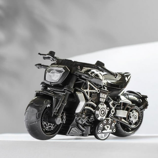 Feltree Alloy Pull Back Motorcycle Toy for Boys, Mini Die-Cast Model Car with No Battery Needed, Portable Racing Vehicle for Kids Desktop Decoration and Parent-Child Interaction Gift