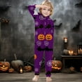 thumbnail image 2 of XUNHAO Matching Halloween Family Outfit Parent Child Outfit Cute Pumpkin Halloween Print Hooded Zipper Home Jumpsuit Outdoor Photography Set, 2 of 6