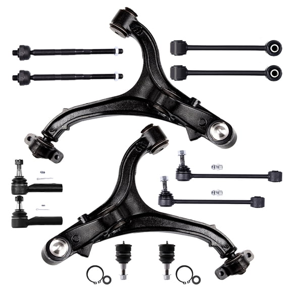 ECCPP - 12PC Lower Control Arm and Ball Joint Upper Ball Joint Tie Rod End Sway Bar End Link - Compatible with 2005-2010 for Jeep Grand for Cherokee 2006-2010 for Jeep Commander Suspension Kit