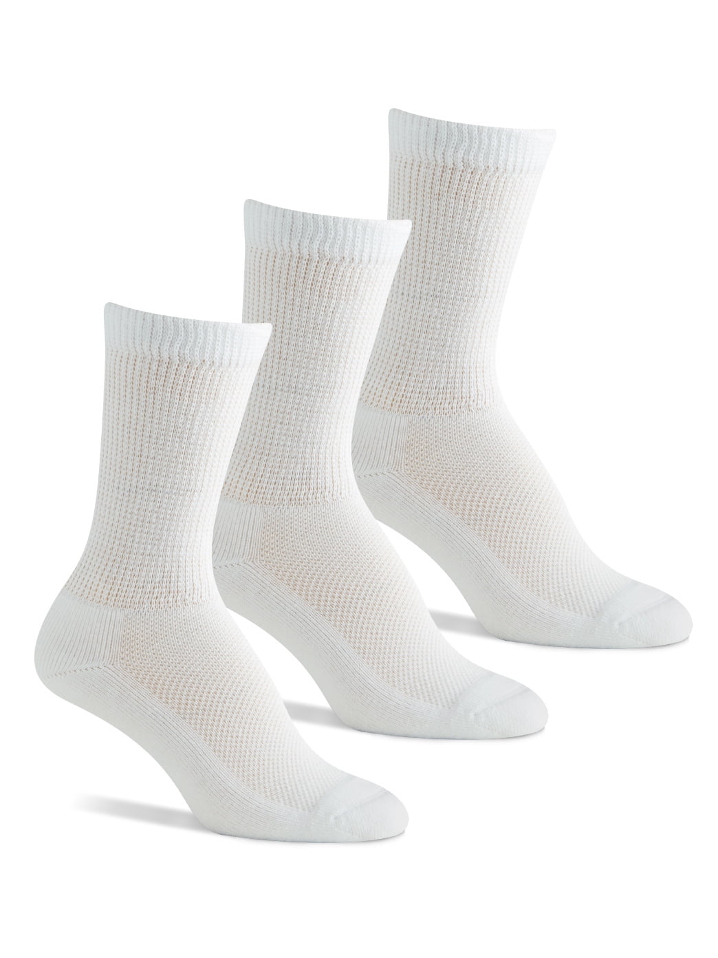 Berkshire Women's Diabetic Crew Socks 3 Pack, White, 912