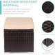 thumbnail image 5 of JJUN Set of 2 Wicker Ottomans, Multipurpose Outdoor Furniture for Patio, Backyard, Additional Seating, Footrest, Side Table w/Storage, Removable Cushions - Brown/Beige, 5 of 16