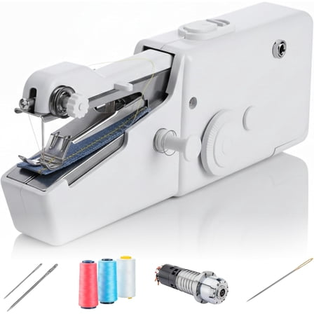 Handheld Sewing Machine Portable Mini Cordless Stitch Tool for Fabric – Small Hand Held Sewing Machine for Beginners & Adults