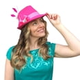 thumbnail image 2 of Pink Ladies Hat with Edelweiss Pin and Feathers, 2 of 6