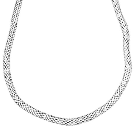 Puffed Popcorn Chain Necklace in Sterling Silver