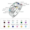 thumbnail image 4 of Personalized Custom Name Rings For Women 925 Sterling Silver Infinity Mother 6 Round Cut Simulated Birthstones Twisted Stacking Engagement Wedding Ring, 4 of 5