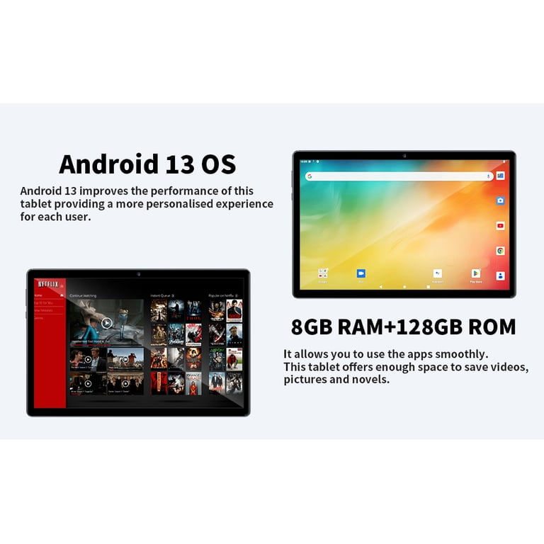 Android 14 Tablet 10.1 inch Tablets, 10GB RAM + 64GB ROM 1TB