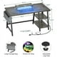 thumbnail image 4 of 47'' Desk with Storage Shelves, Gaming Desk with Moveable Monitor Stand and Storage Bag for Home Office Workstation, Grey My Lux Decor Round, 4 of 7