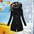 thumbnail image 2 of Veste à Capuche Mode pour Femmes Col Roulé Poche Zippée Manteau d'Hiver Décontracté Chaud, 2 of 4