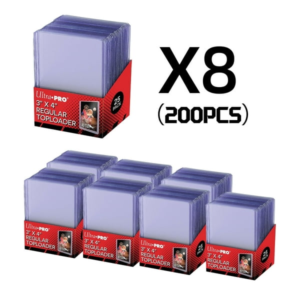 Ultra pro 200ct Top Loader 3 "X4", Baseball card protector Hard plastic, Trading Card Sports Card holder