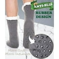 thumbnail image 2 of Janrevotw Mens Slipper Fuzzy Socks Winter Cozy Fluffy Cabin Warm Fleece Soft Comfy Thick Non Slip Home Socks, 2 of 6