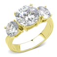 thumbnail image 1 of Bague en Acier Inoxydable IP Gold pour Femmes avec AAA Grade CZ en Transparent - Taille 7, 1 of 1