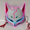 thumbnail image 3 of Disfraces de Halloween 2024 Halloween LED zorro Onmyoji Carnaval Noche Fantasma Máscara de escenario Máscara brillante intermitente Celebridad de Internet Fox Props, 3 of 4